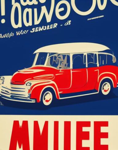 Vintage poster advertising vehicle