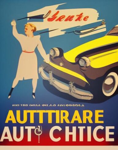 Vintage poster of the auto service