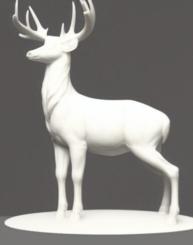 White color statue of deer