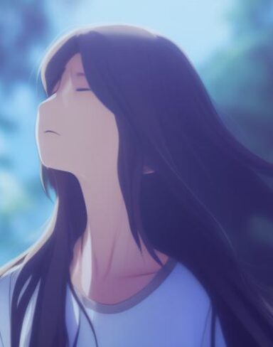 A anime person with beautiful face and long hair