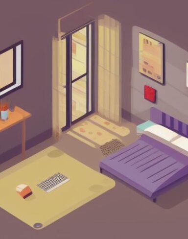 A bedroom with a bed and desk in it