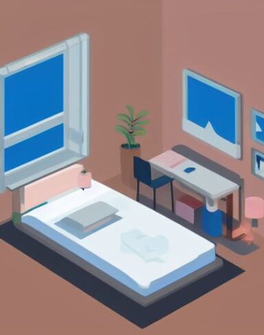 A bedroom with a bed and desk in it