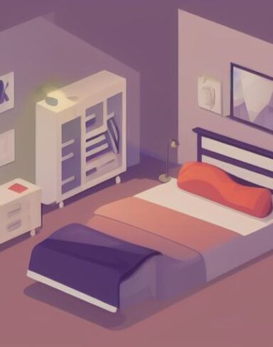 A bedroom with a bed and desk in it