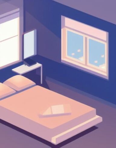 A bedroom with a bed and desk in it