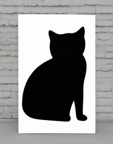 A black cat on a white background