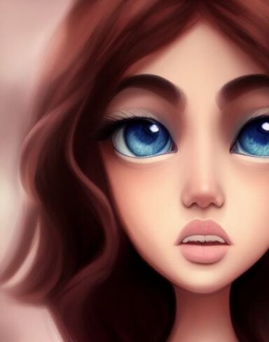 A brown hair person with big eye