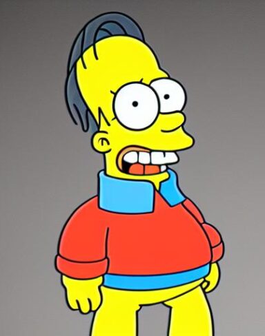 A cartoon character standing up