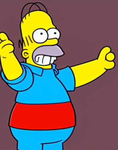 A cartoon character waving his hands