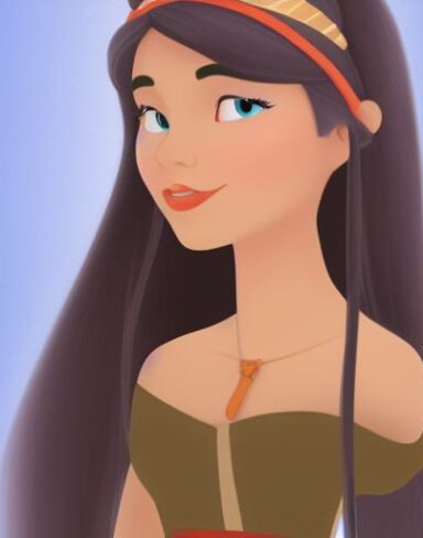 A cartoon girl with long hair