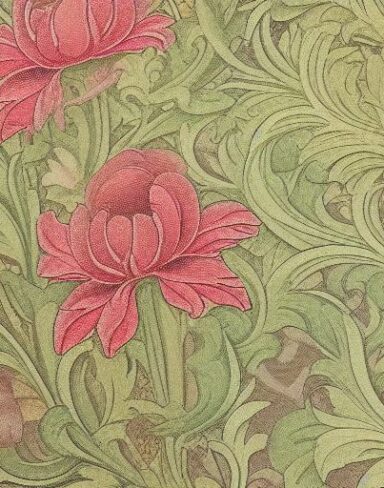 A close up of a pattern of flowers