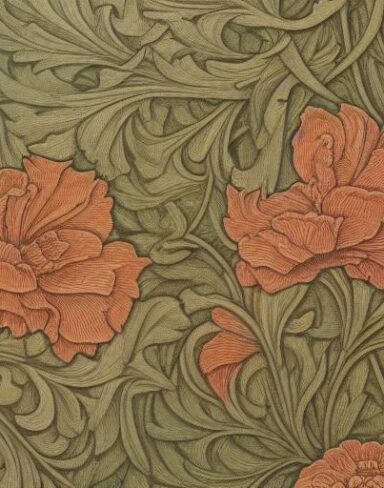 A close up of a pattern of flowers