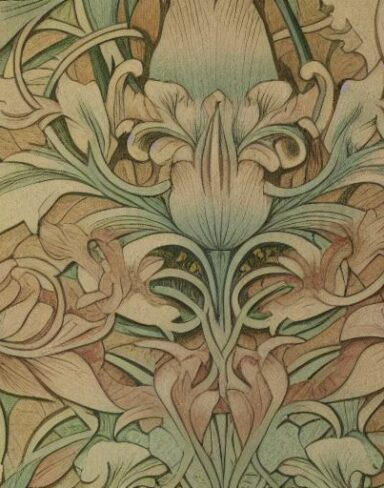 A close up of a pattern of flowers