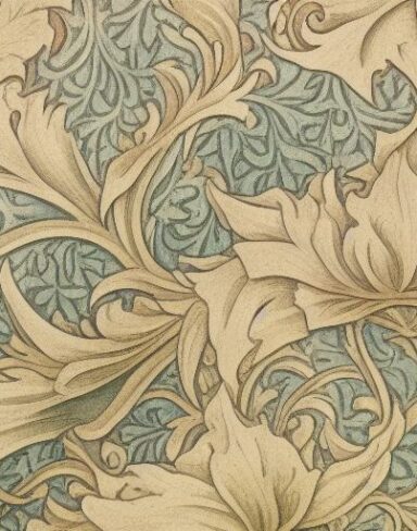 A close up of a pattern of flowers