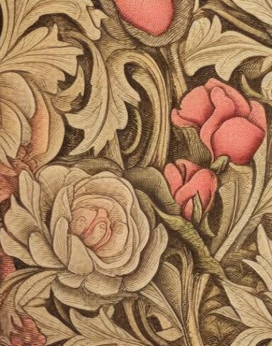A close up of a pattern of rose