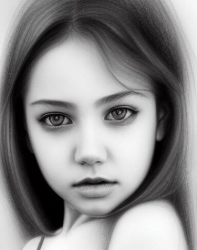 A drawing of a beautiful girl