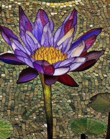 A flower in a mosaic