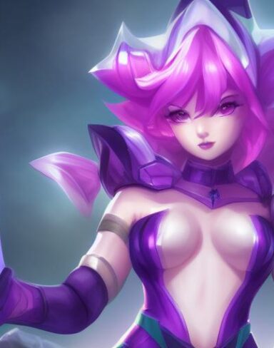 A lady with a beautiful face and a purple outfit sitting on top of a rock