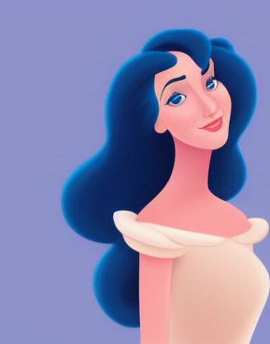 A lady with a blue background