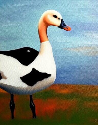 A painting of a goose