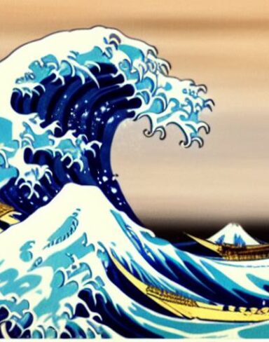 A painting of the great wave off the coast of kanagawa