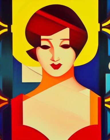 A painting of the woman