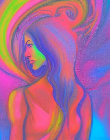 A painting of the woman