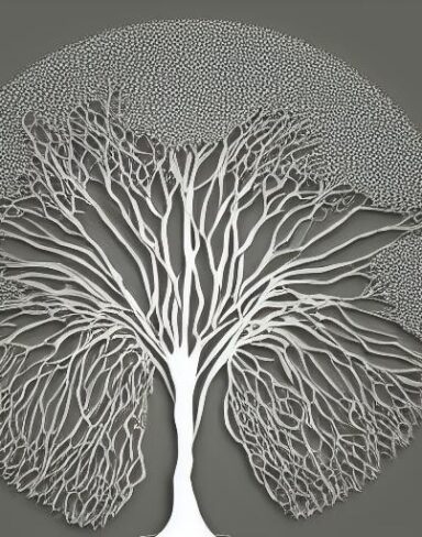 A paper art of a tree