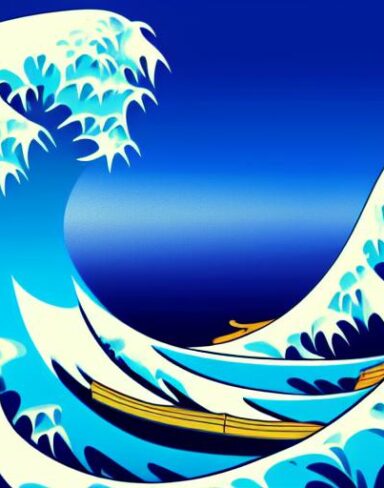 A picture of a big wave in the ocean