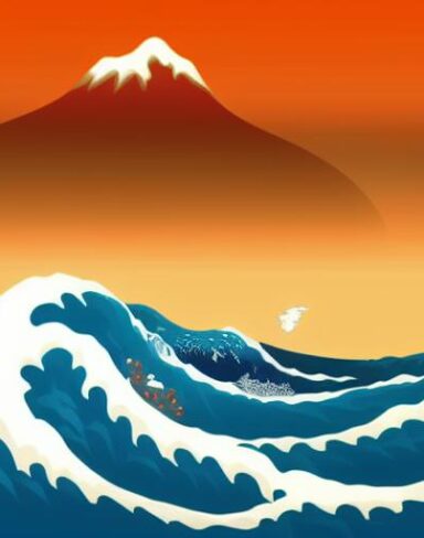 A picture of a big wave in the ocean