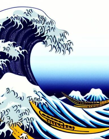 A picture of a big wave in the ocean