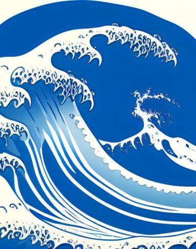 A picture of a big wave in the ocean