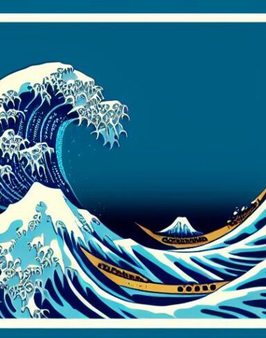 A picture of a big wave in the ocean