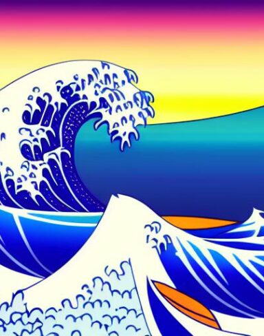 A picture of a big wave in the ocean