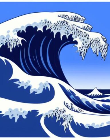 A picture of a big wave in the ocean