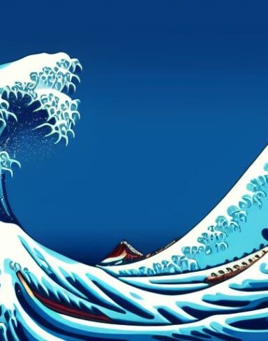 A picture of a big wave in the ocean