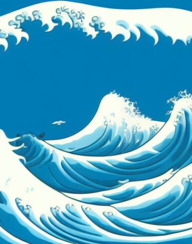 A picture of a big wave in the ocean