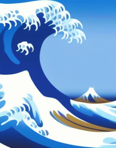 A picture of a big wave in the ocean