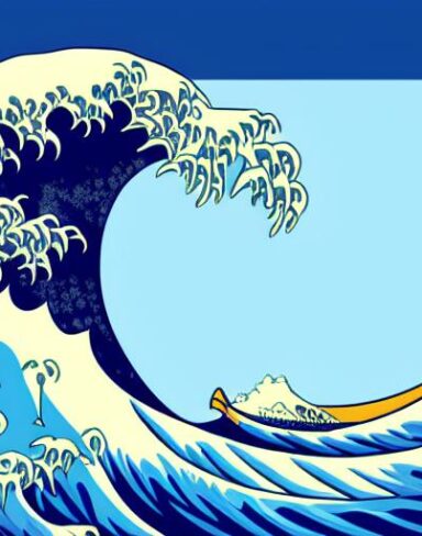 A picture of a big wave in the ocean