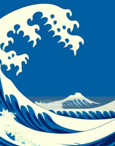 A picture of a big wave in the ocean