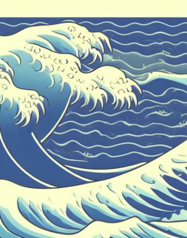 A picture of a big wave in the ocean