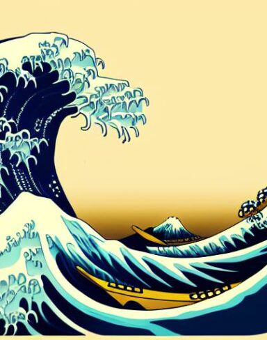 A picture of a big wave in the ocean