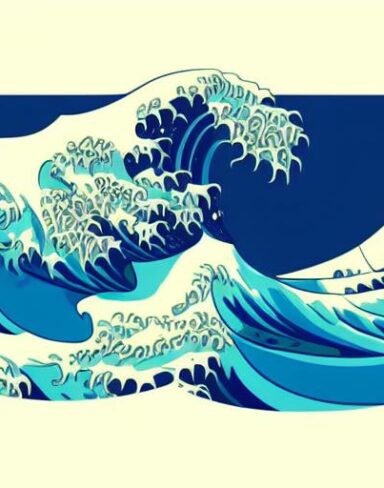 A picture of a big wave in the ocean