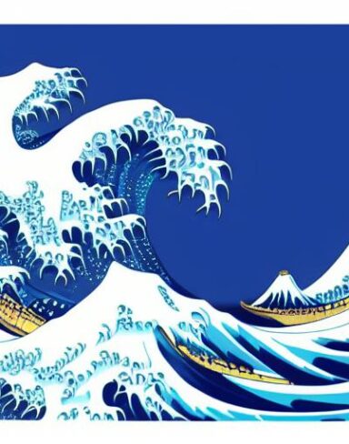 A picture of a big wave in the ocean