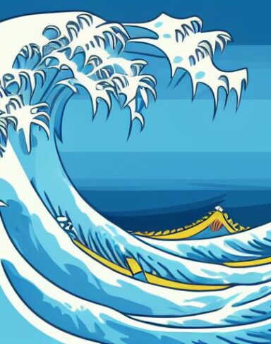 A picture of a big wave in the ocean