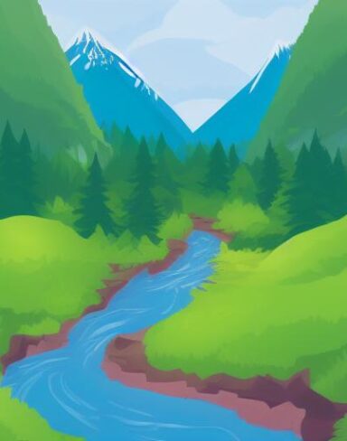 A river running through the forest