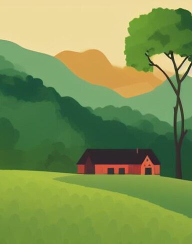 A rural landscape with hills