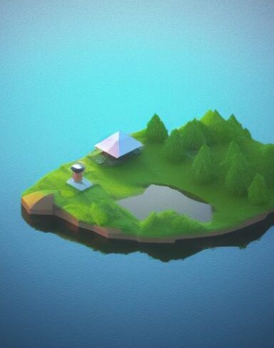 A small boat floating on top of a lake