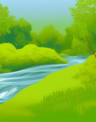 A small river running through a green field