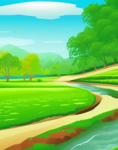 A small river running through a green field