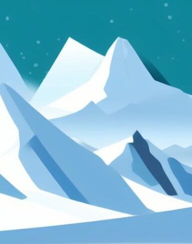 A snow covered mountains